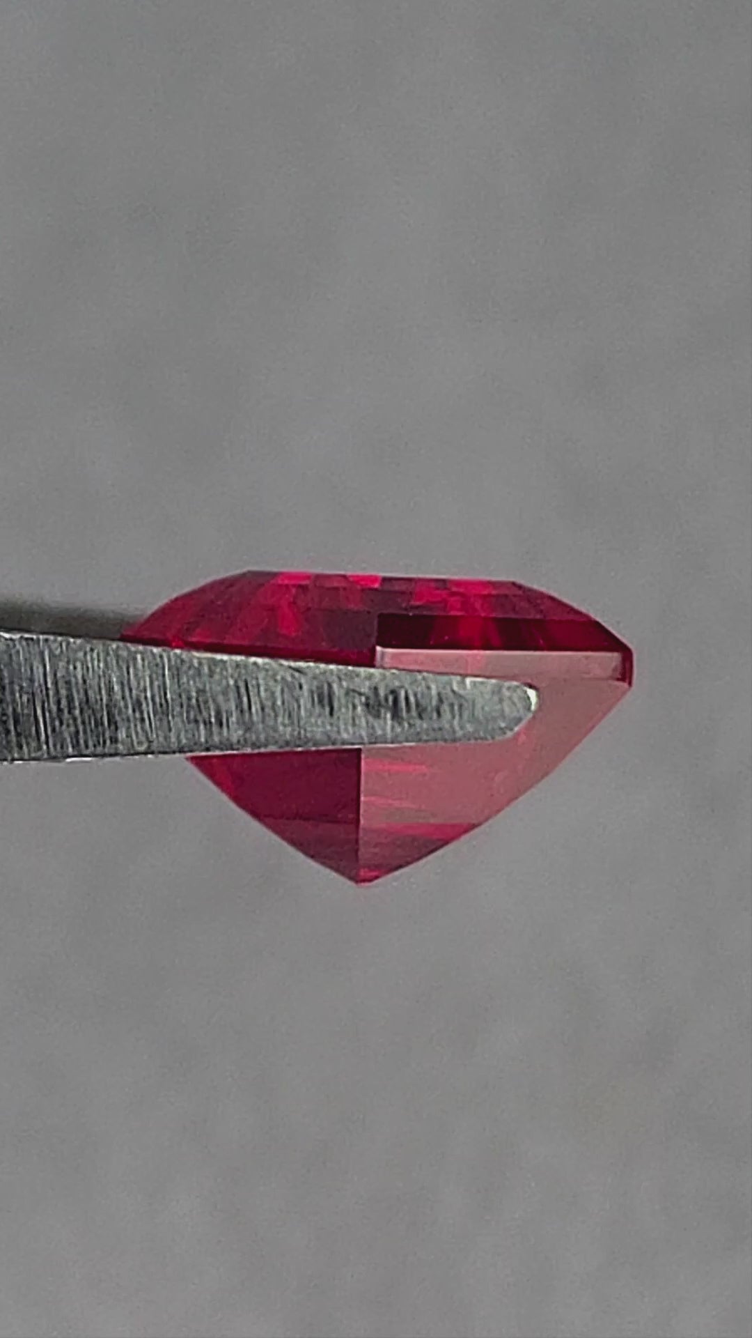PB-RU-Kite-12x9 Pigeon Blood Red Lab-Grown Ruby rotation and scale video