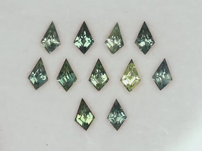 5x3mm Kite Shape Natural Teal Sapphire Calibrated Parcel Wholesale geometric shape