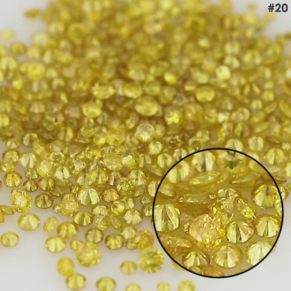 Fancy Vivid Yellow Canary | Natural Untreated Diamonds | Round | Melee | Accents | Canary Yellow