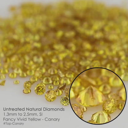 Fancy Orangish Golden Yellow | Top Canary Diamonds 0.25ct | Mix Scoop | Fancy Vivid Yellow | Untreated Natural Diamonds | Round | Melee | Accents | Fancy Diamonds