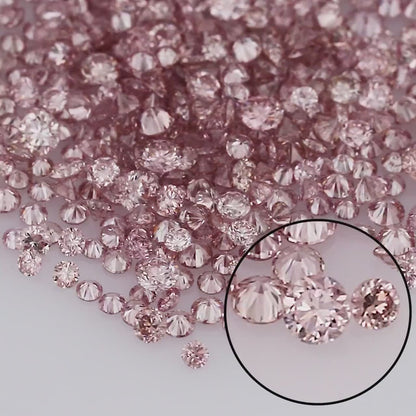 Deluxe Pink Diamonds 0.25ct 0.8mm to 2.2mm mix scoop Argyle Pink Diamond Untreated Natural Pink Diamonds Round|Melee|accents|Argyle