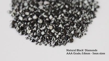 Natürliche schwarze Melee-Diamanten, 1–3 mm, runder Brillantschliff, Packung wählen