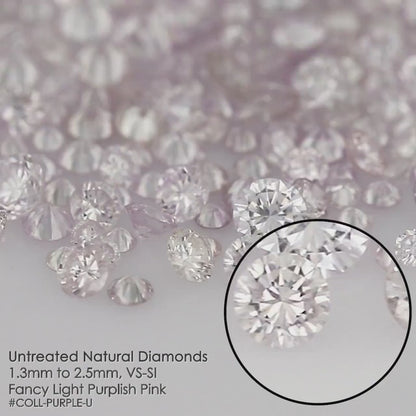 Light Pink Diamonds 0.25ct 1.3mm to 2.5mm mix scoop Fancy Light Purple Pink Untreated Natural Diamonds Round|Melee|accents|Pink Diamonds