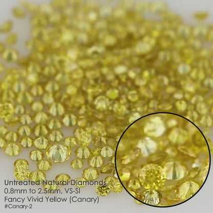 Fancy Orangish Canary Yellow AA Canary Diamonds 0.25ct Mix Scoop | Fancy Vivid Yellow Untreated Natural Diamonds | Round | Melee | Accents | Canary Yellow