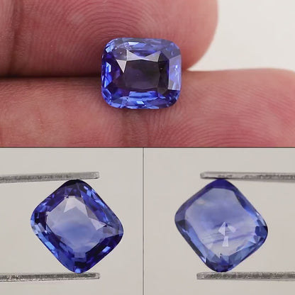 3.17 ct. Natural Blue Sapphire Cushion Ceylon Sri Lanka Heated