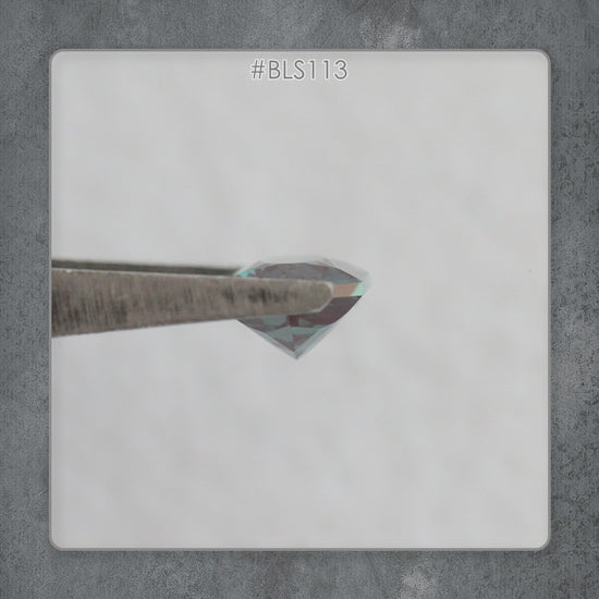 Video of BLS113 lab-grown alexandrite showing its facets and shifting reflections as the viewing angle changes.