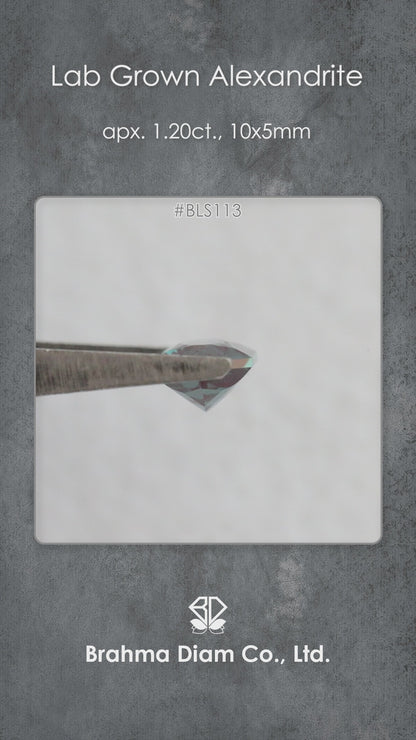 Video of BLS113 lab-grown alexandrite showing its facets and shifting reflections as the viewing angle changes.