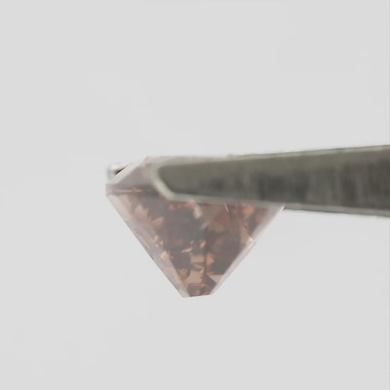 Video of 1.43 ct pinkish-brown lab-grown elongated oval diamond, SKU BLD154
