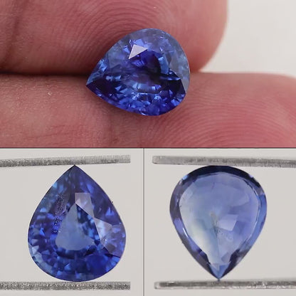 2.04 ct. Natural Blue Sapphire Pear Ceylon Sri Lanka Heated