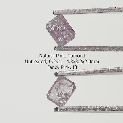 0.29ct Fancy Intense Pink Untreated Loose Natural Pink Diamond Radiant I3