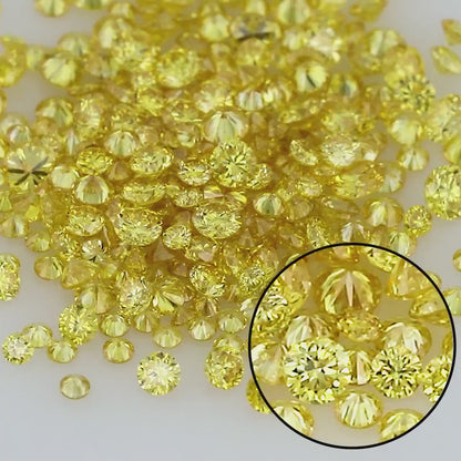 Canary Diamonds 0.25ct 0.8mm to 2.2mm mix scoop Canary Yellow Untreated Natural Diamonds Round|Melee|accents|Cape Yellow
