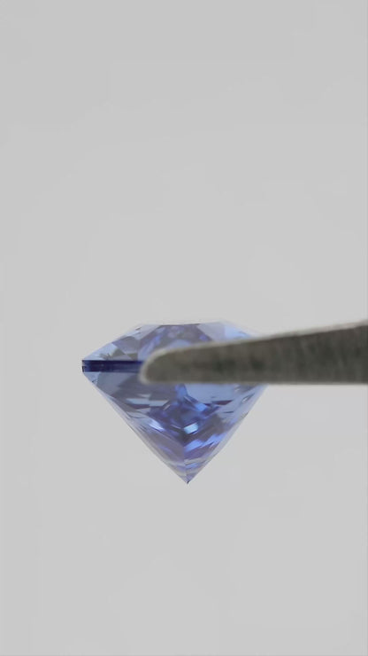 12 x 6 mm Royal Blue Lab-Grown Sapphire, BLS126 Brilliant Cut, movement video 2 showing the loose stone's faceting and color response.